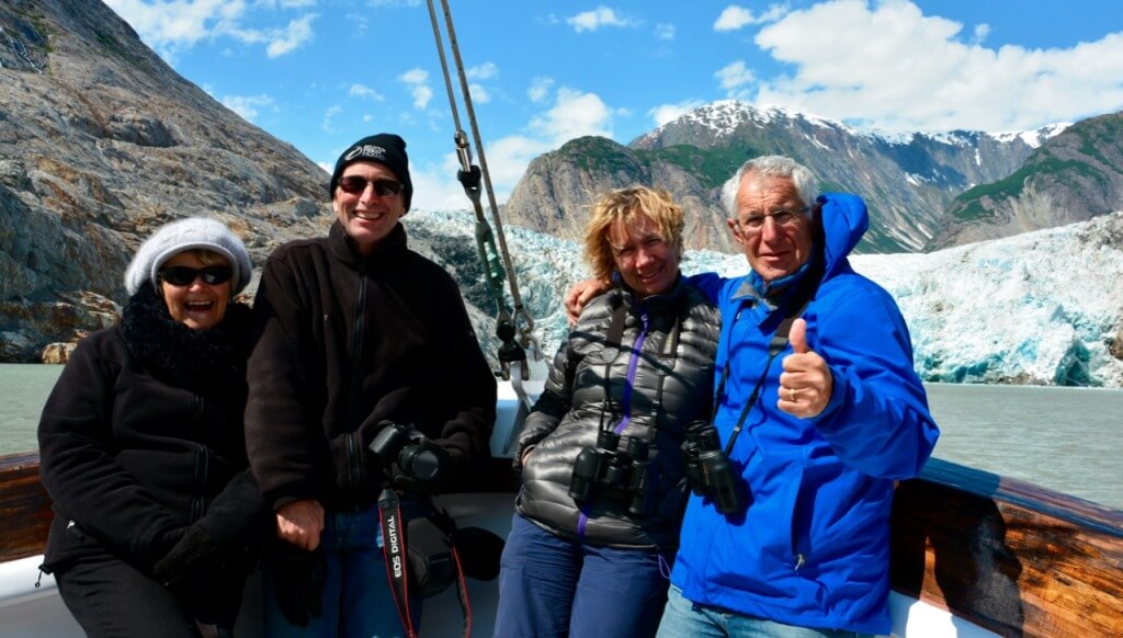 Wildlife and glacier viewing from the bow of the Ursa Major.